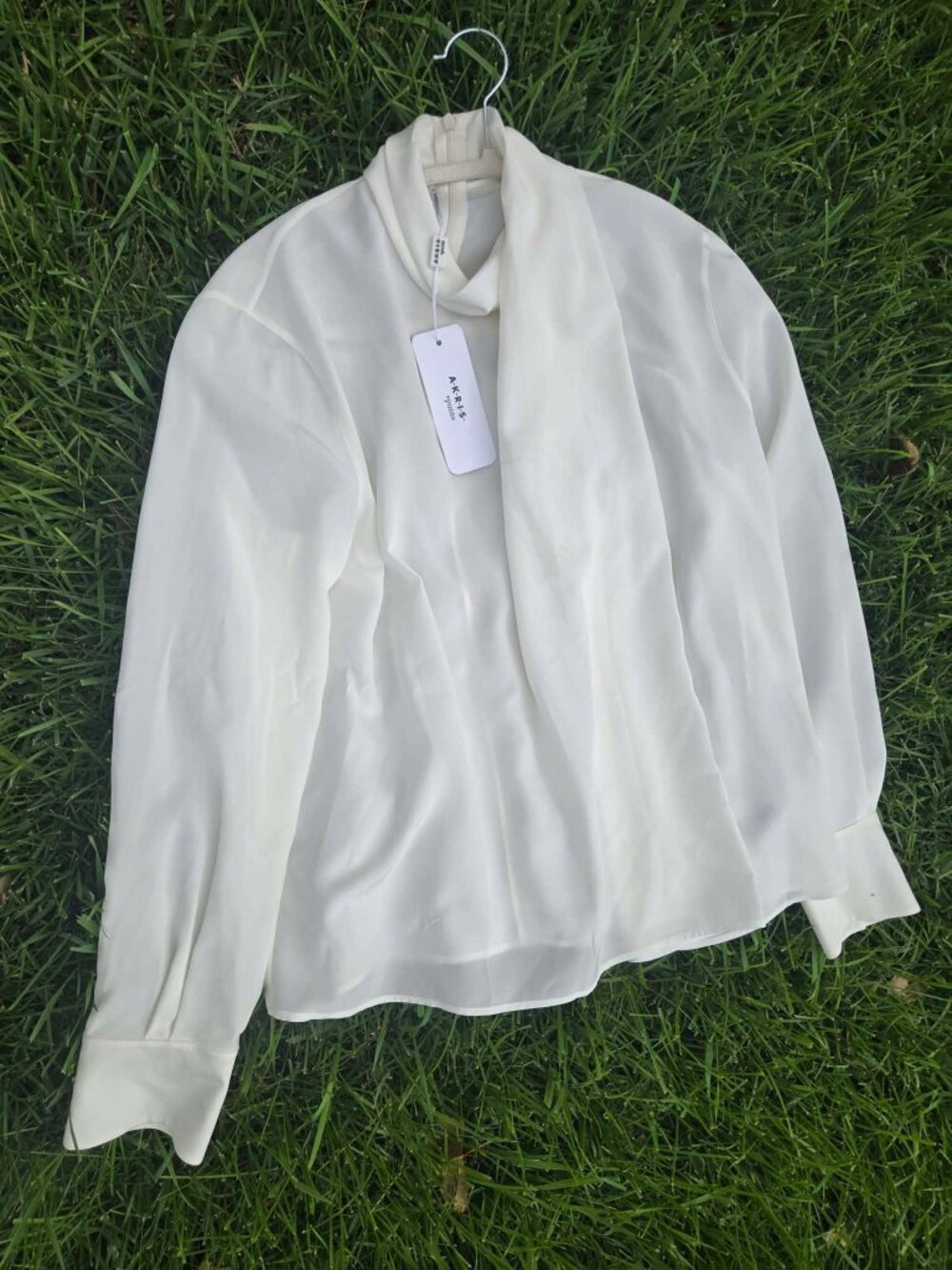 Akris Punto - Long-Sleeve Silk Scarf Blouse - size 6 - NEW with tags - Picture 9 of 16